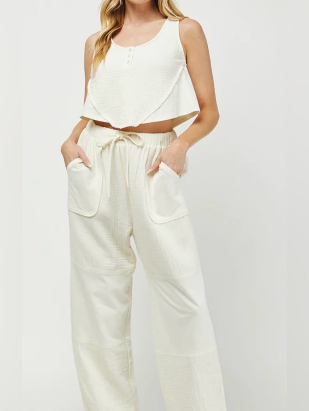 Cotton Drawstring Pants